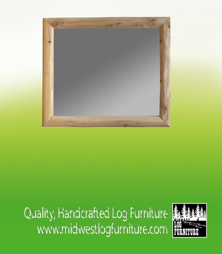 Log mirror 35x29 unfinished - mirror~35x29~unfinished, |