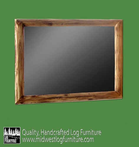 Log mirror 35x29 - 35x29, torched
